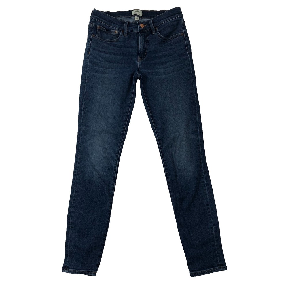 J Crew Jeans Women's 27 Denim Blue 8" Toothpick Skinny Mid Rise (27x26.5)